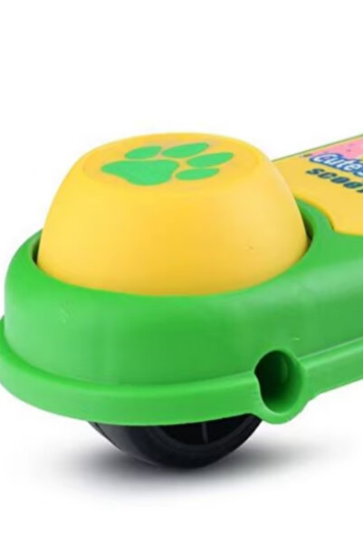 OEM Children's scooter with dinosaur design, 3 wheels, sound and lights, foldable, green-yellow color