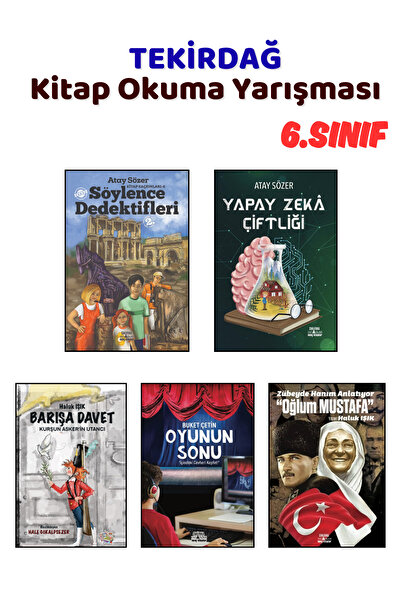 Yağmur Çocuk TEKİRDAĞ Kitap Okuma Yarışması 6.Sınıf Kitapları, 5 Kitap Set, 6...