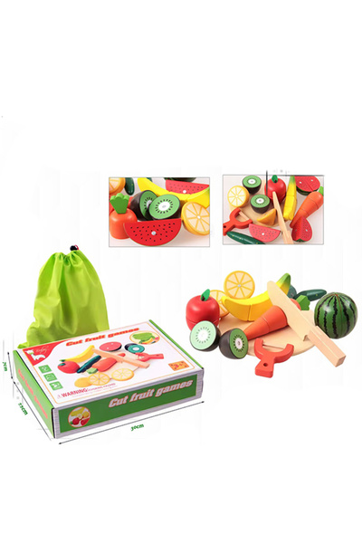 Other مجموعة ألعاب تقطيع الفواكه والخضروات الخشبية (NO-ZX-21)
