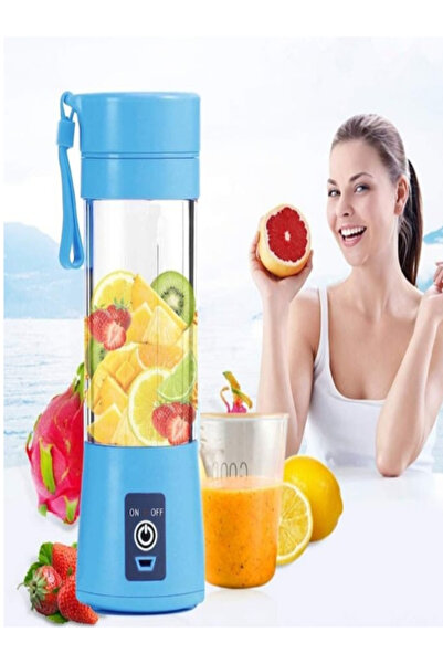 OEM Mini Portable Blender 4 in 1, electric, for preparing juices, 4 blades, USB, 1500 Mah, blue