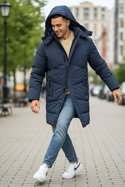 dehaine Men's long jacket, with side zippers, M25