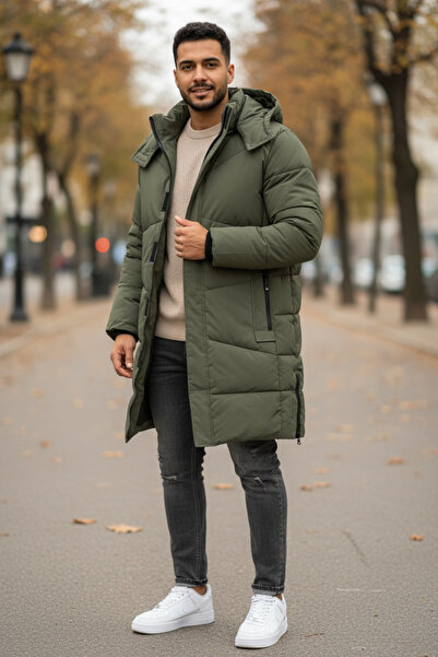 dehaine Men's long jacket, with side zippers, M25