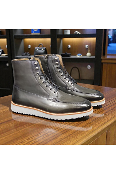 VİVA SHOES 100% Genuine Leather Eva Sole Men's Half Boots