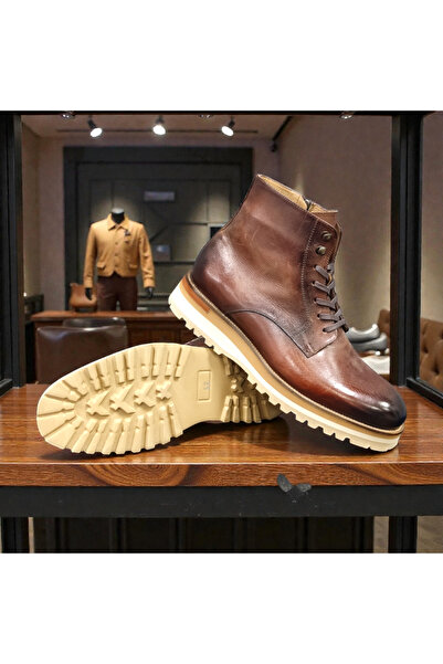 VİVA SHOES 100% Genuine Leather Eva Sole Men's Half Boots