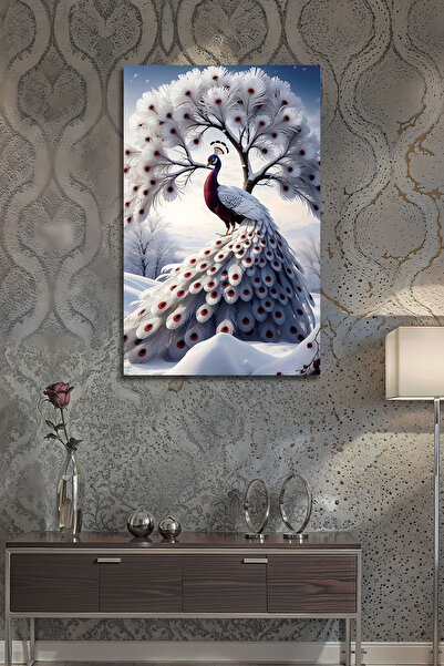 B&G DESIGN Pictură decorativă din sticlă cu peisaj fantastic, copac de iarnă ...