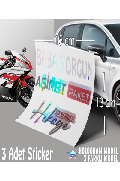 Automod Father Tired Faction Pack Sticker - Hologram Sticker - 3-Pack Text Sticker Compatible with Auto Car Motorcycle