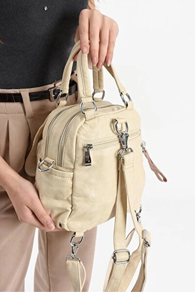 H&D COLLECTİON Τσάντα πλάτης και ώμου από μαλακό συνθετικό δέρμα με 571 γοητευτικά δώρα, πολλαπλές θήκες