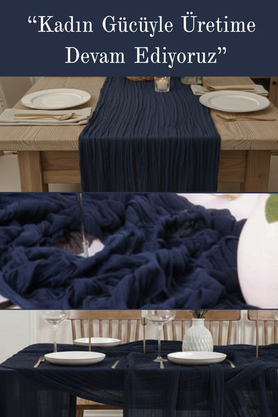 KAMİZ Bohemian Runner Tablecloth Modern Home Decor Wedding Engagement Special Day Table Cloth Dowry Set 100% Cotton