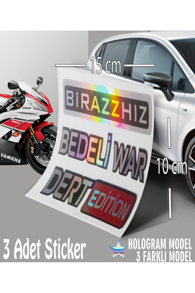 Automod Speed Has a Price Worry - Hologram Sticker - 3-Pack Text Sticker Compatible with Auto Car Motorcycle