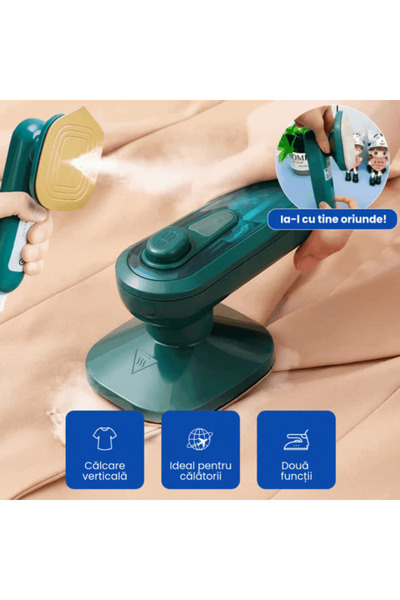 OferteTop Mini Handheld Steam Iron with Dry Mode Suitable for Travel and Quick Touch-ups