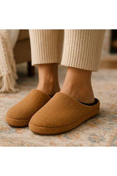 ALB TERLİK AYAKKABI SAN. TİC. LTD. ŞTİ. Women's Stone Patterned Warm House Slippers – Ultra Comfortable, Winter, Comfortable, Soft