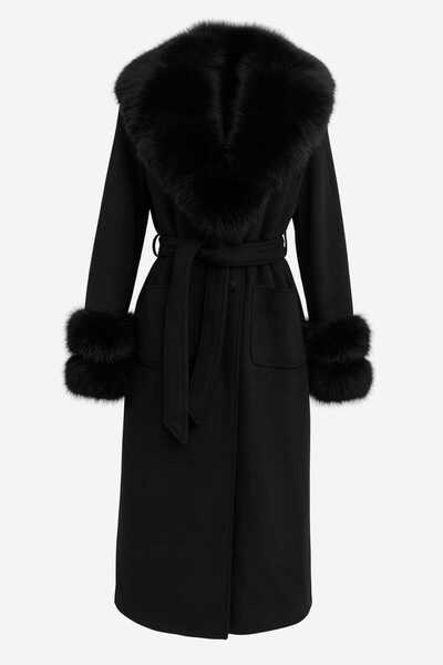 Diva Exclusive Fashion Elegant coat with removable fur