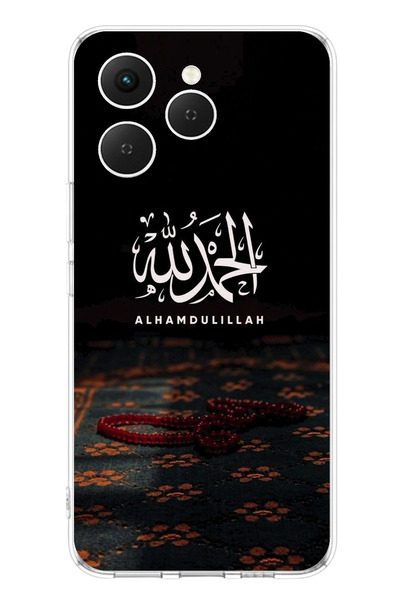 TechTree غطاء سيليكون شفاف متوافق مع هاتف تكنو سبارك 40 بتصميم مسبحة الحمد لله