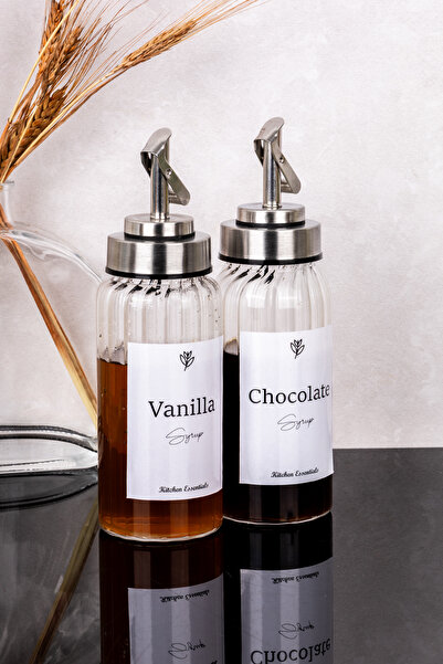 Dolkin Home 2-Piece 300 ml Borosilicate Luxury Sauce Bowl Syrup Bowl Coffee Syrup Cruet Leak-Proof Stylish Oil Bottle