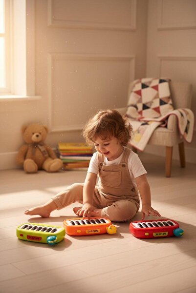 BYCEGU 07032 YUMUŞAK YANAN TUŞLAR ÇEŞİTLİ MÜZİK MODLARI İLE OYUNCAK BEBEK PİA...