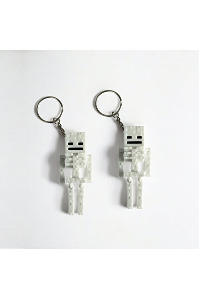 tridori Hareketli Minecraft İskelet Anahtarlık - Eklemli Skeleton Figür - 2 Adet