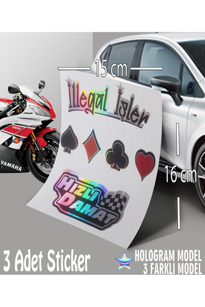 Automod Legal Fast Groom Sticker - Hologram Sticker - 3-Pack Text Sticker Compatible with Auto Car Motorcycle