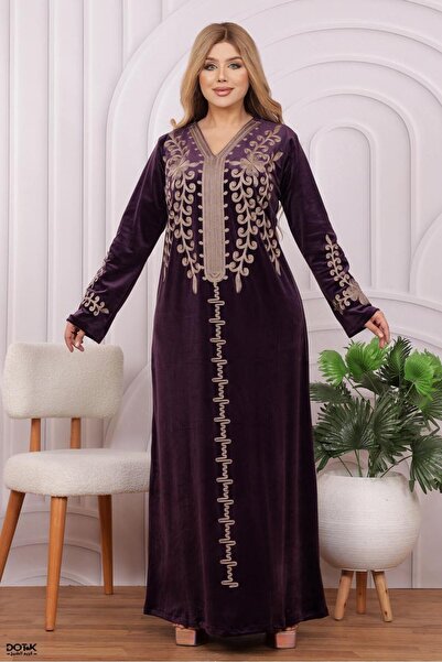 Lyaly aljlabyh Long winter reception dress (jalabiya) with royal silk embroidery