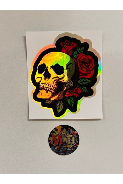 sticker Skull Rose 10X9Cm Foil Car Motorcycle Helmet Laptop Glass Sticker Decal