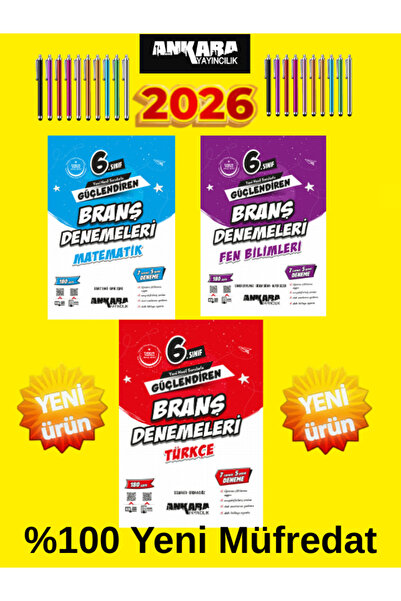 Fenomen Yayıncılık Ankara Yayınları 6 Sınıf Güçlendiren Matematik-Fen-Türkçe ...