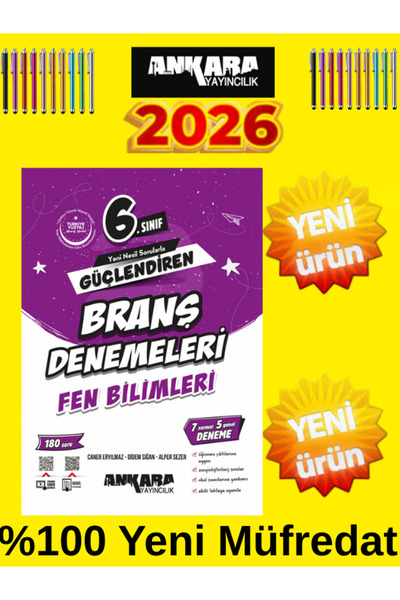 Ankara Yayıncılık Ankara 2026 Güçlendiren 6.Sınıf %100 Yeni Müfredat Fen Bili...