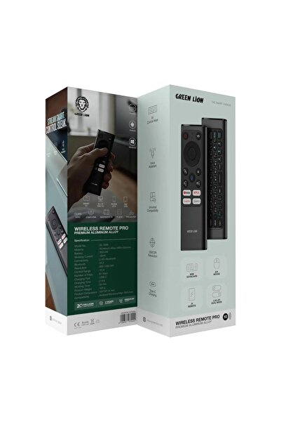 Green Lion Wireless Remote Pro with Mini Keyboard, Air Mouse, 2.4G+BT, 61 Keys, USB-C Charging