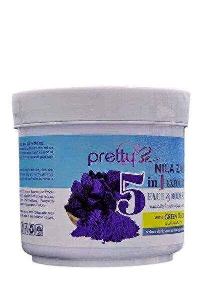 pretty Be مبيض فوري وسكراب للوجه والجسم نيلة زرقاء مع زيت الشاي الأخضر 550 مل