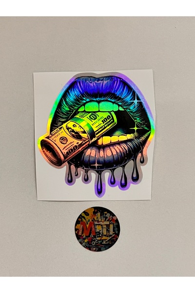 sticker For Biting Blue Lip 10X9Cm Foil Sticker Car Motorcycle Helmet Laptop Windshield Sticker