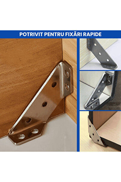 OferteTop Set of 10 Steel Angles with 70 Screws Included for Quick Fixings