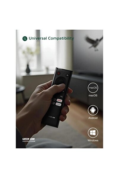 Green Lion Wireless Remote Pro with Mini Keyboard, Air Mouse, 2.4G+BT, 61 Keys, USB-C Charging