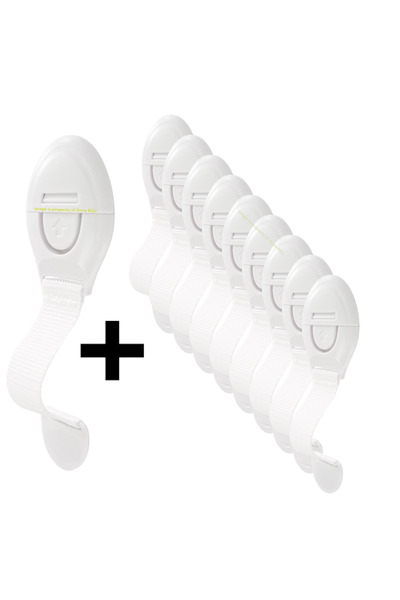 OEM 10 pcs incuietori din panza flexibila alba, prindere adeziv 3M, pentru usi, dulapuri, sertare