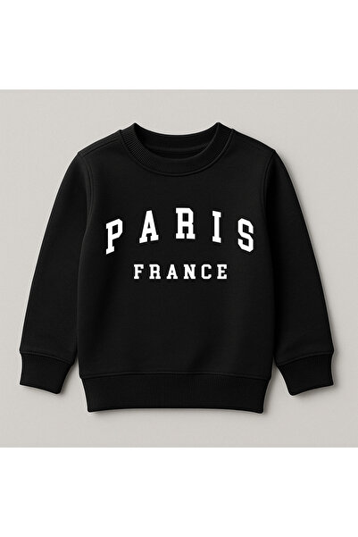 SVART WEAR Paris France Pulover pentru copii, imprimat, cu gât turnat, 100% b...