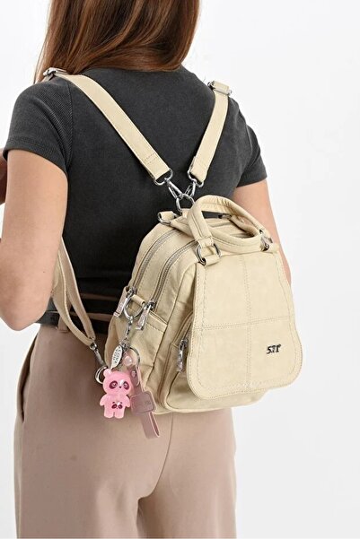 H&D COLLECTİON Τσάντα πλάτης και ώμου από μαλακό συνθετικό δέρμα με 571 γοητευτικά δώρα, πολλαπλές θήκες