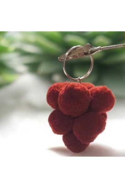 Pawnest Handmade Grape Shaped Plush Keychain – Handmade Cute Design, with Met...