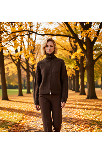 BENERLY سترة نسائية محبوكة بقصة واسعة وسحاب، تكمل أسلوبك اليومي، ناعمة الملمس...