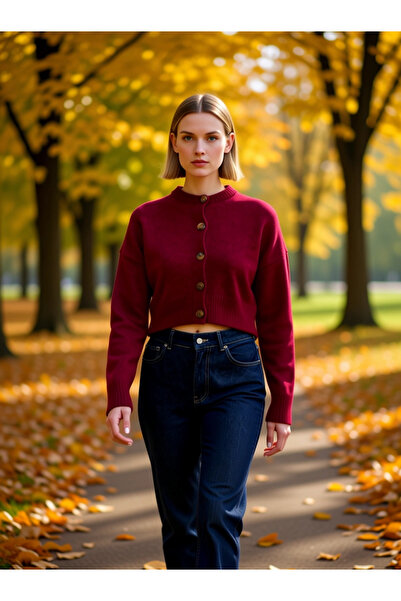 BENERLY سترة نسائية محبوكة قصيرة مكونة من قصة فضفاضة أزرار تجمع بين الملمس ال...