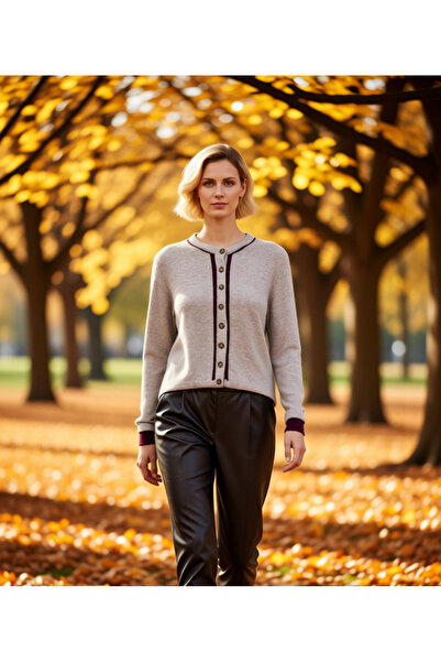 BENERLY Women's Modern and Stylish Buttoned Crew Neck Knitwear Cardigan Wool ...