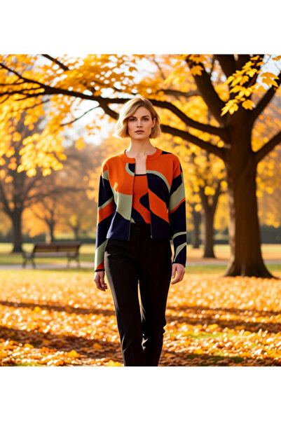 BENERLY Tricotaje pentru femei Set din două piese Design în blocuri de culori...