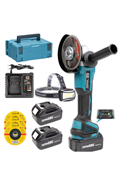 Campion Set polizor unghiular CAMPIONs MEGA POWER cu baterii, 36V 8Ah, lanternă frontală inclusă