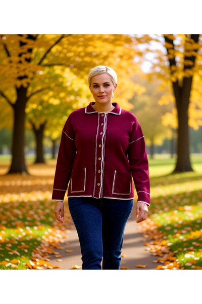 BENERLY Γυναικεία ζακέτα πόλο με λεπτομέρειες ραφής σε αντίθεση, κομψή και άν...