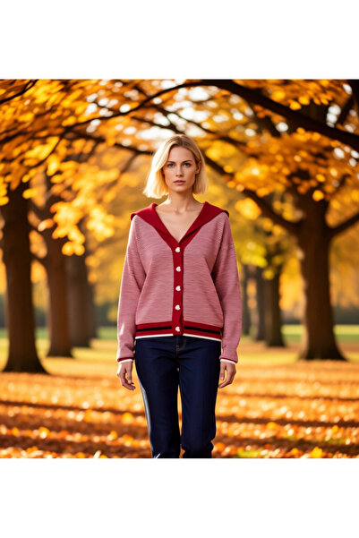 BENERLY Women's Striped Sailor Collar Heart Button Knitwear Cardigan Offers C...