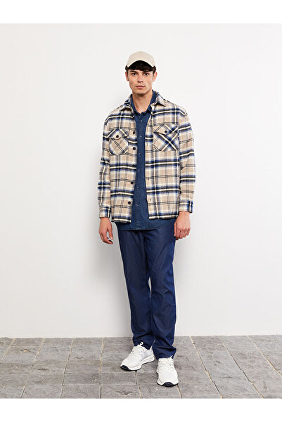 LC Waikiki Comfortable Fit Long Sleeve Plaid Men's Shirt Jacket