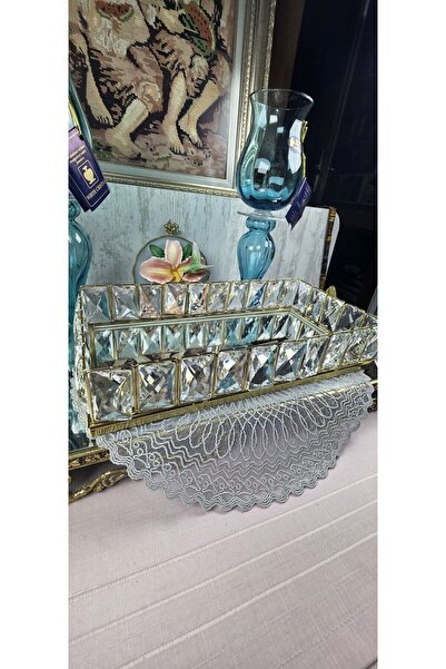 Formano Crystal and Gold Presentation Tray 37 X 21 cm Size