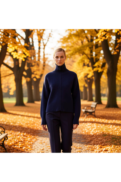 BENERLY Women's Soft Textured Wide-Fit Zippered Knit Cardigan - a Comfortable...