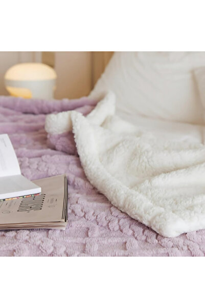 AriDam Cocolino Fluffy Blanket with Fur AriDam® 200x230 cm – Premium Microfiber, Lilac, 2 Persons