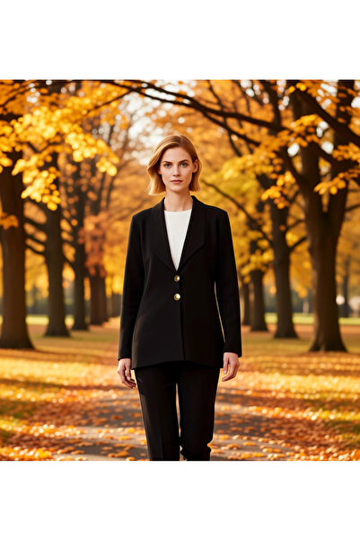 BENERLY Women's Gold Button Detailed Knitwear Jacket Collar Long Sleeve Fitte...