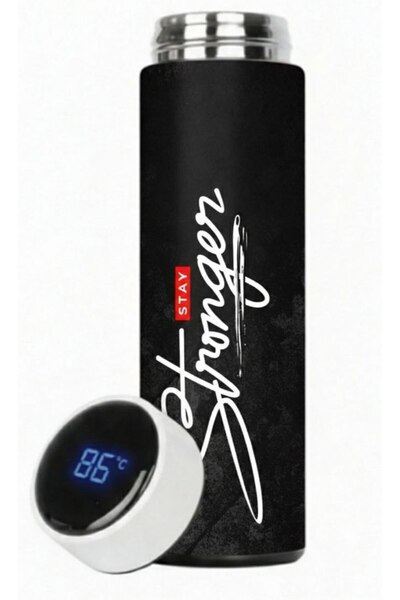 REBRAND Dereceli Steel Digital Led Temperature Display Smart Thermos Printed 450ml