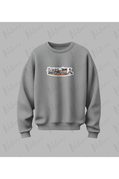 Nulivez Anime Attack on Titan Design Back Printed High Quality Unisex Oversized O Neck Sweatshirt