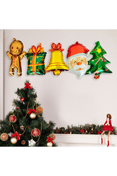 Party City مجموعة بالونات رقائقية لعيد الميلاد - زينة على شكل شجرة الصنوبر وس...