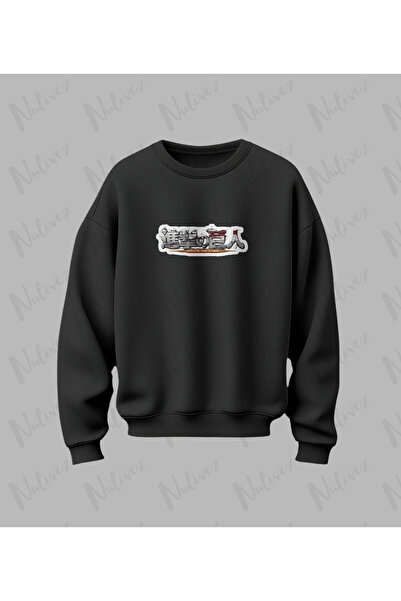 Nulivez Anime Attack on Titan Design Back Printed High Quality Unisex Oversized O Neck Sweatshirt
